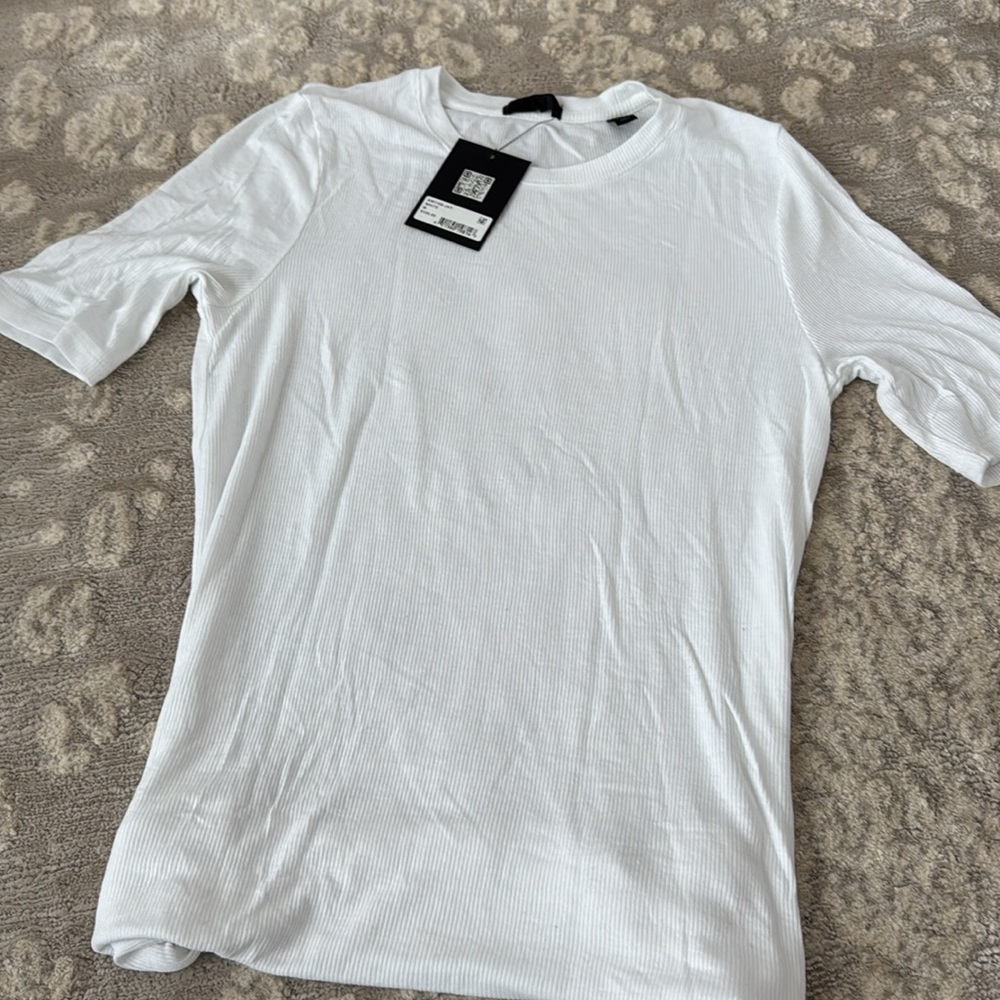 White Ribbed Top - Picture 2 of 3